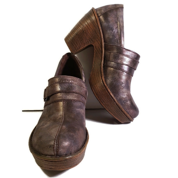 Born Shoes - Born Womens Haddon Metallica Gray Mules 8M